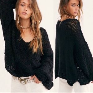 Free People Black Knit Sweater